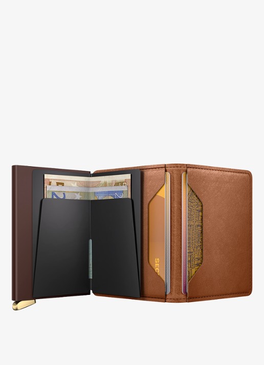 Secrid Slimwallet+ pasjeshouder van leer - detail 5 cognac