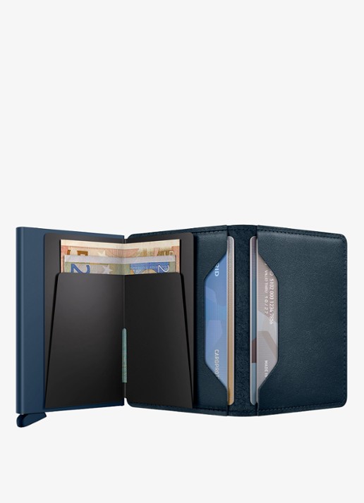 Secrid Slimwallet pasjeshouder van leer - detail 4 donkerblauw