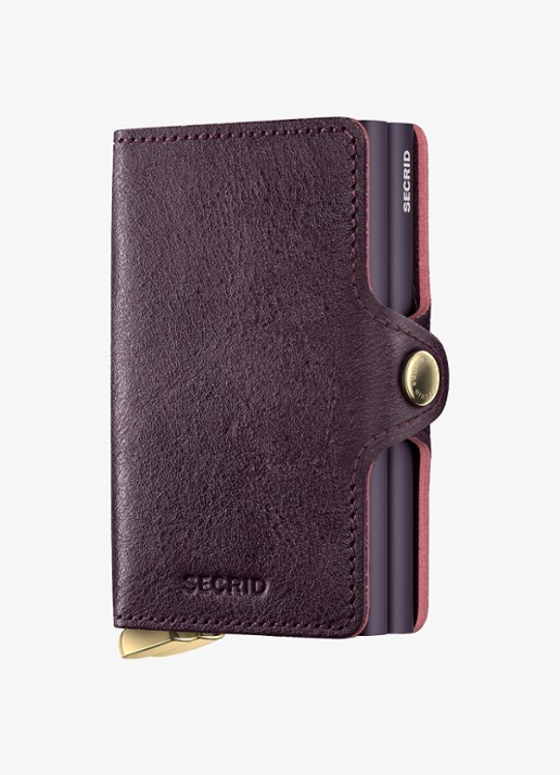 Secrid Twinwallet+ pasjeshouder van leer - voorkant 2 aubergine