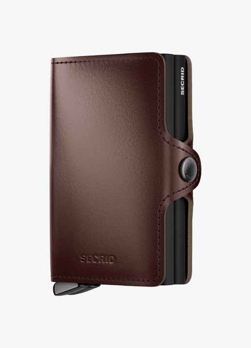 Secrid Twinwallet+ pasjeshouder van leer - voorkant 2 donkerbruin