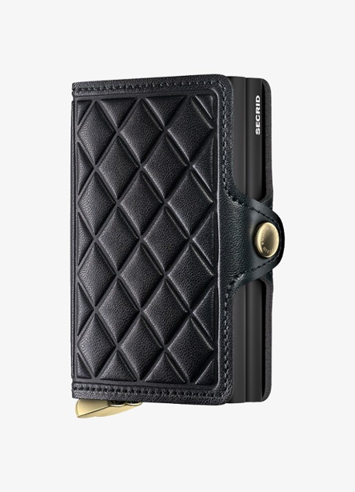Secrid Twinwallet+ pasjeshouder van leer - voorkant 2 zwart