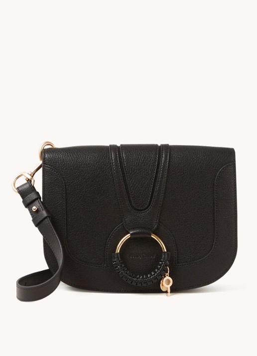 See By Chloé Hana Medium crossbodytas van leer - voorkant zwart