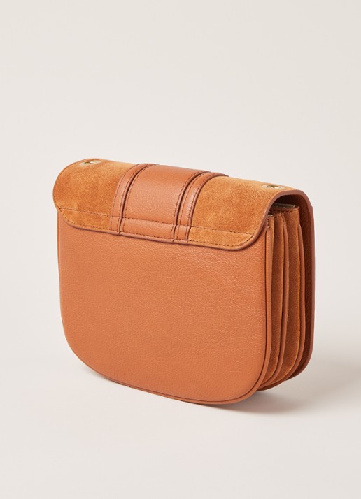 See By Chloé Hana Medium crossbodytas van leer - detail cognac