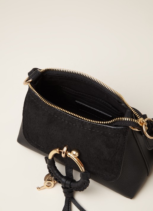 See By Chloé Joan Mini crossbodytas van leer met suède details - detail 2 zwart