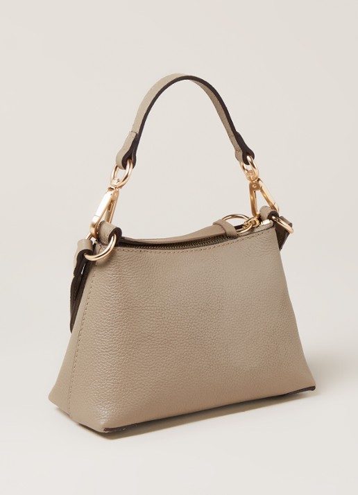 See By Chloé Joan Mini crossbodytas van leer met suède details - detail grijs