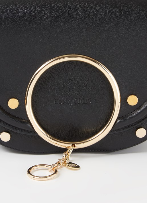 See By Chloé Mara crossbodytas van leer - detail 6 zwart