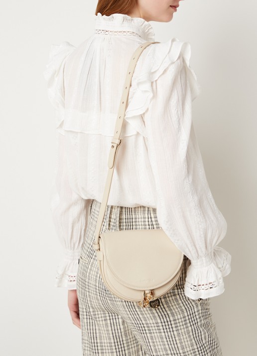 See By Chloé Mara crossbodytas van leer - voorkant 5 beige