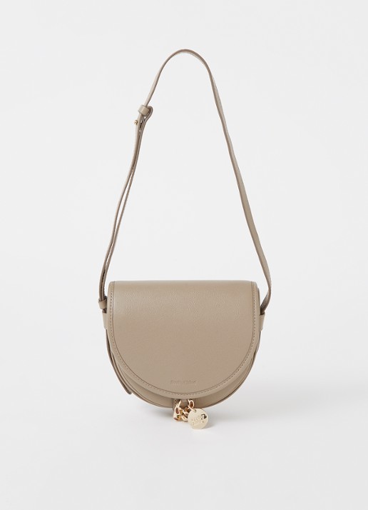 See By Chloé Mara crossbodytas van leer - voorkant 2 taupe