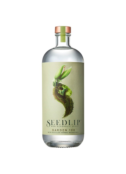 Seedlip Garden 108 gin alcoholvrij 700 ml - voorkant transparant
