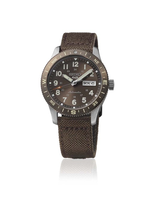 Seiko 5 Sports Field horloge HDB009K1 - detail 2 bruin
