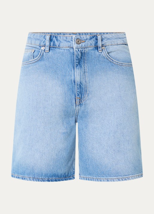 Selected Alex loose fit jeans met steekzakken - voorkant 2 indigo
