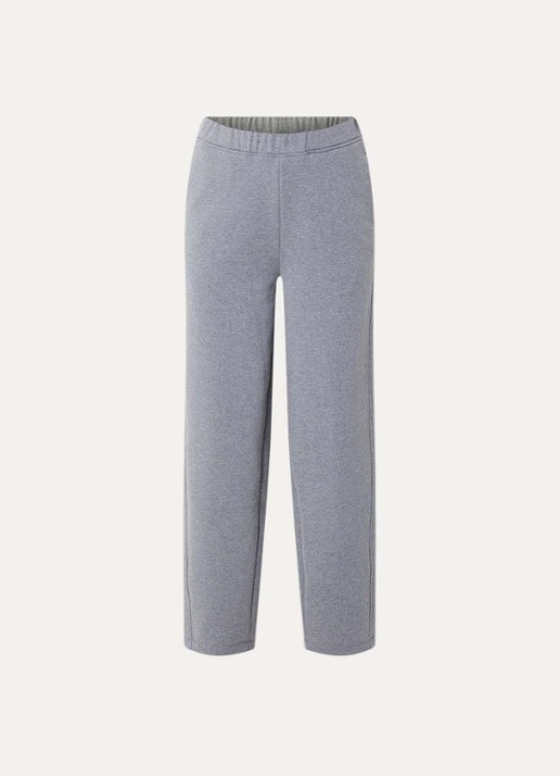 Selected Ari Gia high waist loose fit joggingbroek met elastische band en steekzakken - voorkant grijsmele