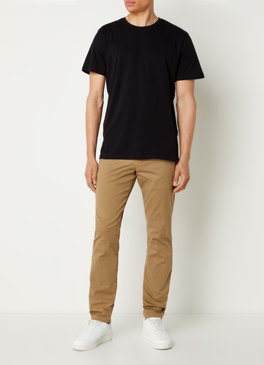Selected Aspen T-shirt van  katoen - voorkant 4 zwart