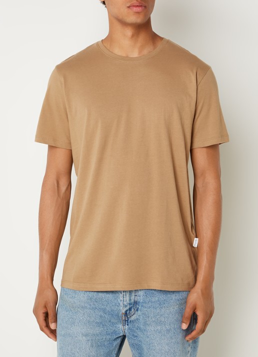 Selected Aspen T-shirt van  katoen - detail 2 camel