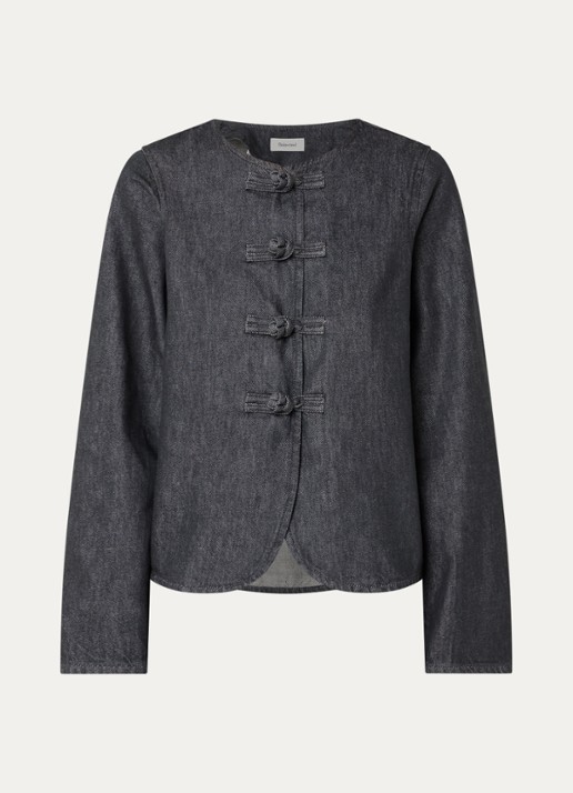 Selected Baria tuniek van denim met ronde hals - voorkant indigo