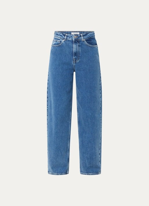 Selected Bea-kori high waist tapered jeans met medium wassing - voorkant 2 jeans