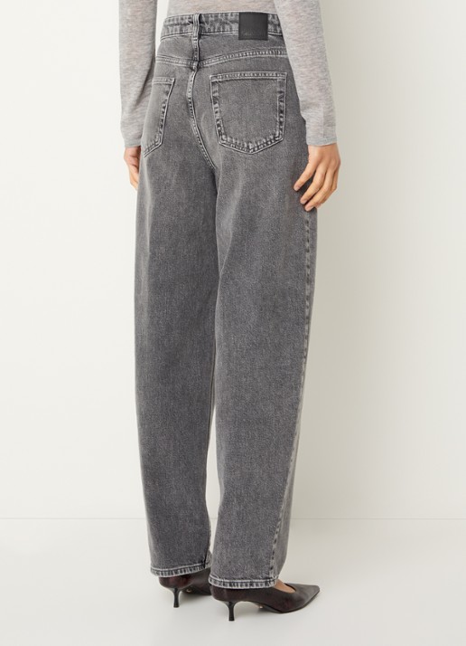 Selected Bea-kori high waist wide fit jeans met gekleurde wassing - achterkant 5 grijs