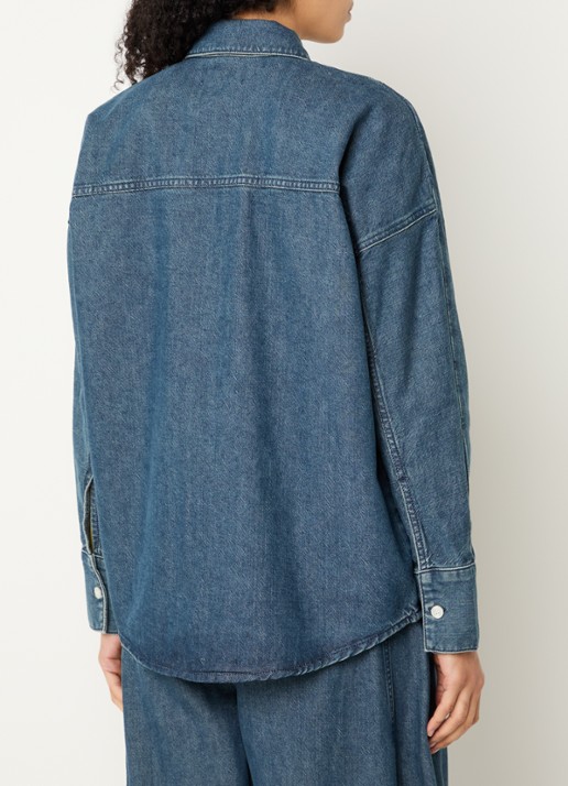 Selected Bella spijkerblouse met kraag - achterkant 2 indigo