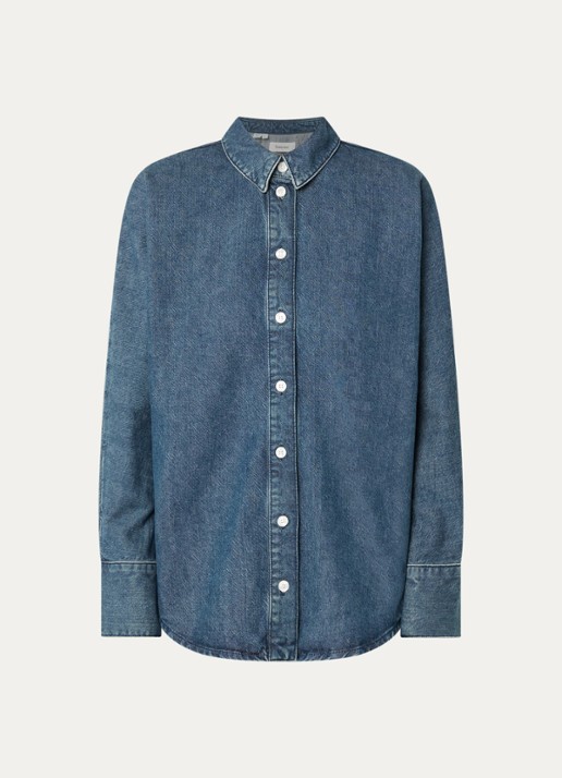 Selected Bella spijkerblouse met kraag - voorkant 3 indigo