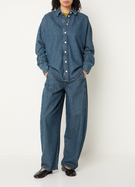 Selected Bella spijkerblouse met kraag - voorkant 4 indigo