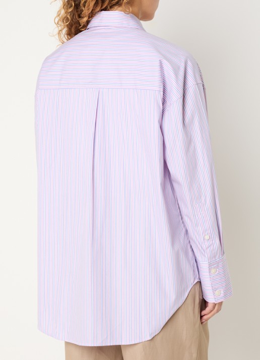 Selected Blouse met streepprint - achterkant 4 roze