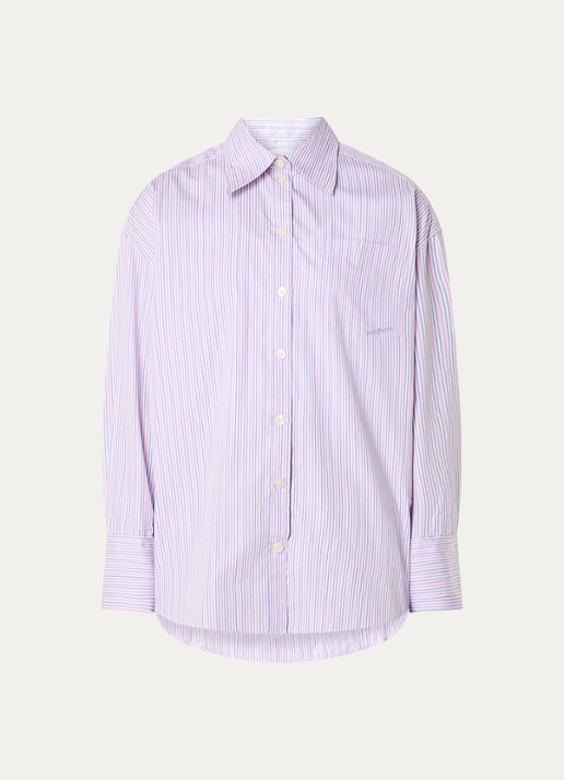 Selected Blouse met streepprint - voorkant roze