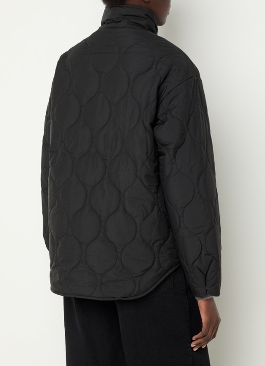 Selected Cilla gewatteerd jack met quilt patroon en steekzakken - achterkant zwart
