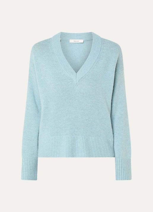 Selected Cille fijngebreide pullover van kasjmier - voorkant mint