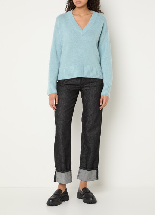 Selected Cille fijngebreide pullover van kasjmier - voorkant 2 mint