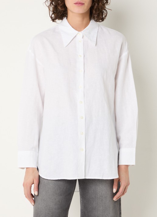 Selected Cleo oversized blouse in linnenblend