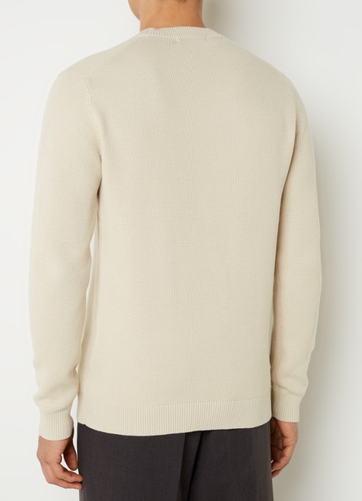Selected Dane fijngebreide pullover  - achterkant 4 beige