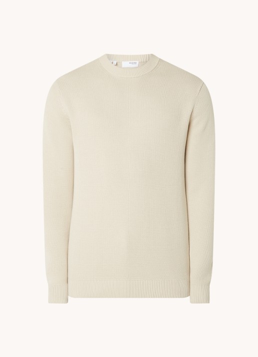 Selected Dane fijngebreide pullover  - voorkant beige