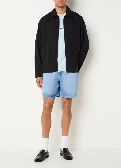 Selected David overshirt met borstzak - voorkant 2 zwart