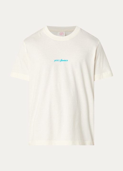 Selected Elias T-shirt met front- en backprint - voorkant 2 creme