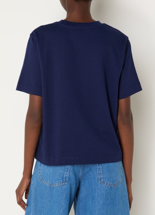 Selected Elisa T-shirt met borduring - achterkant donkerblauw