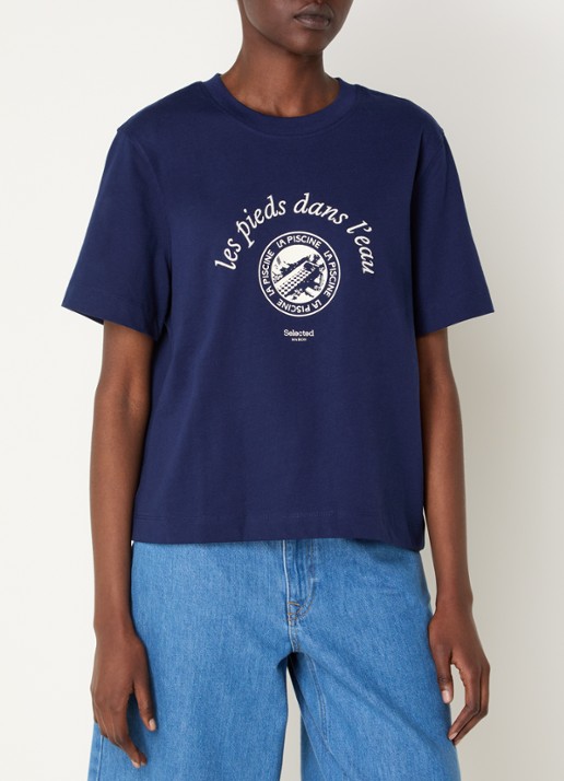 Selected Elisa T-shirt met borduring