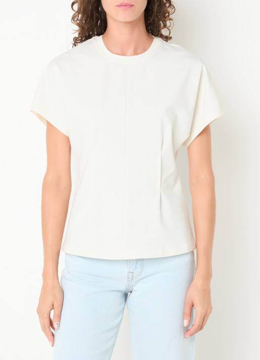 Selected Era top met plooidetail - detail 4 gebroken wit