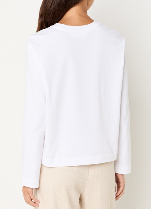 Selected Essential longsleeve met ronde hals - achterkant wit