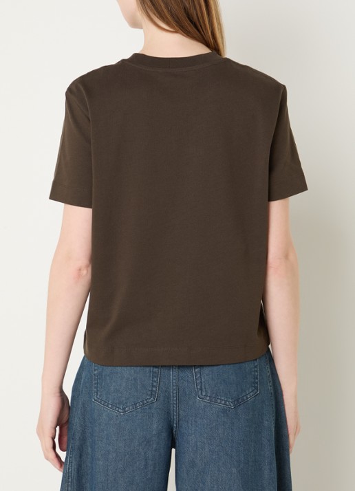 Selected Essential T-shirt met ronde hals - achterkant 4 donkerbruin