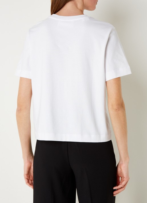 Selected Essential T-shirt van  katoen - achterkant 3 wit