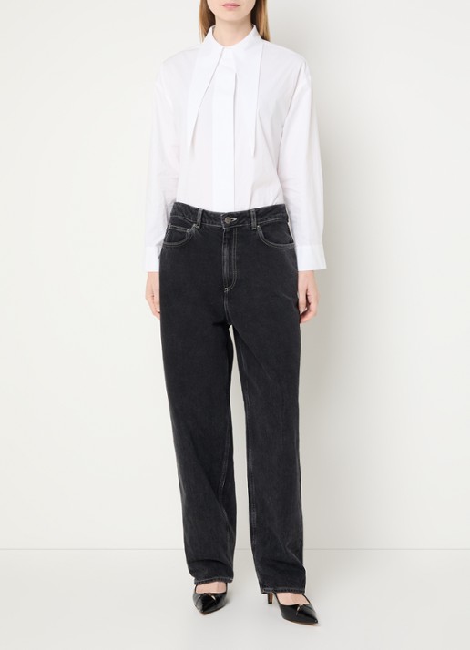 Selected Esther blouse met kraag - voorkant 4 wit