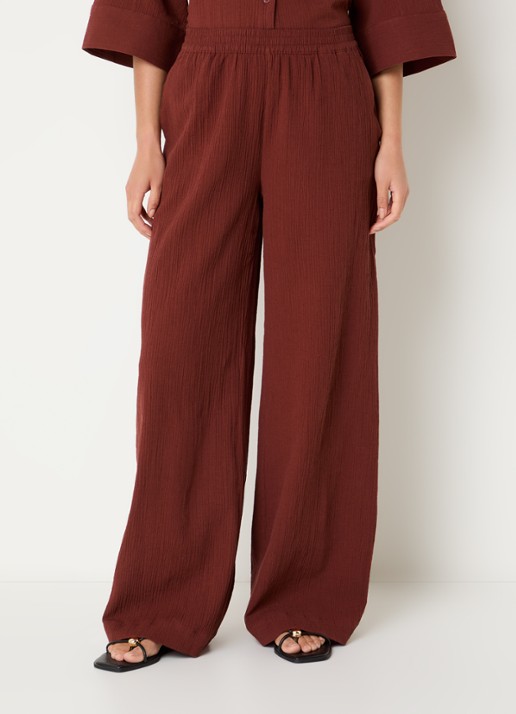 Selected Finnie high waist loose fit pantalon in linnenblend