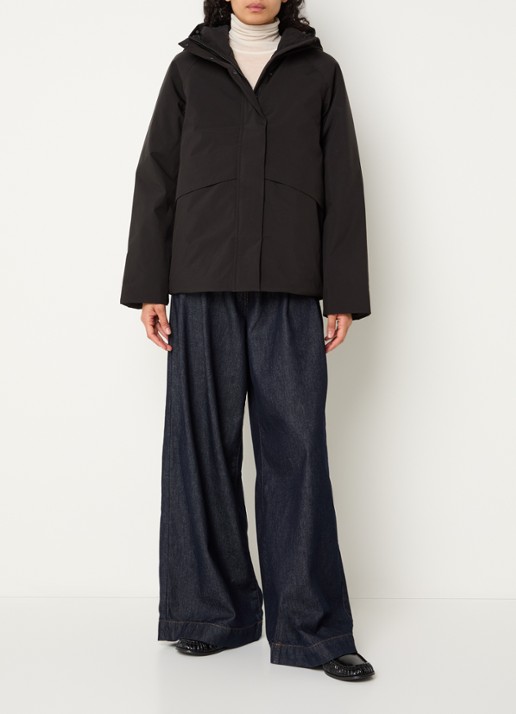 Selected Francine waterafstotende parka met klepzakken - voorkant 3 zwart