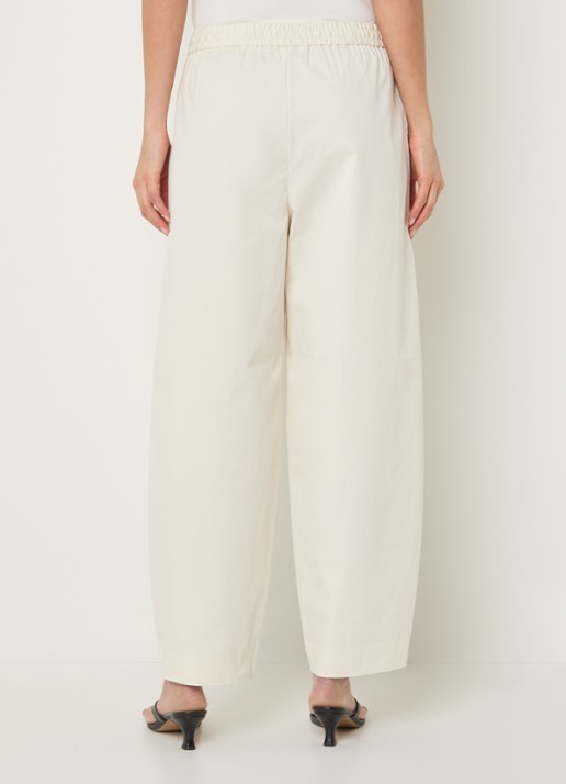 Selected High waist wide fit broek met steekzakken - achterkant 4 creme