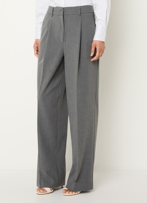 Selected High waist wide fit broek met steekzakken