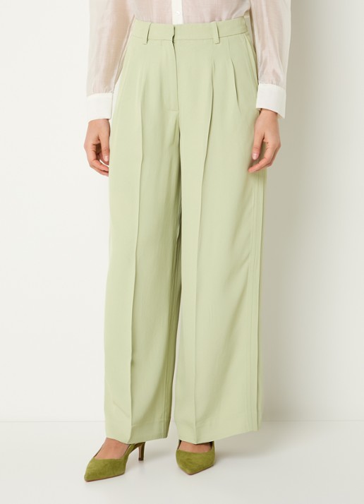 Selected High waist wide fit pantalon met steekzakken