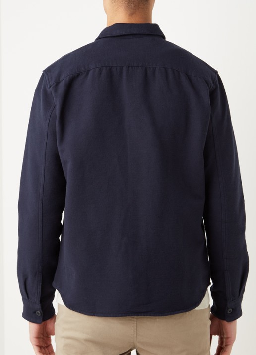 Selected Homme Loose Luke overshirt van katoen - achterkant 4 donkerblauw