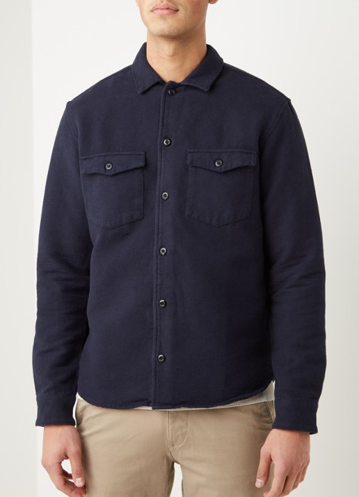 Selected Homme Loose Luke overshirt van katoen - detail 3 donkerblauw