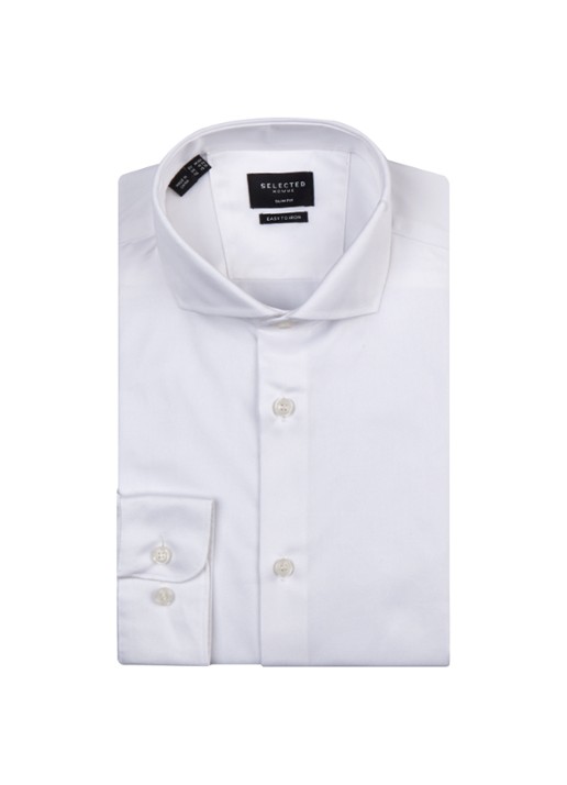 Selected Homme Slim fit strijkvrij overhemd met cut away kraag - voorkant 2 wit