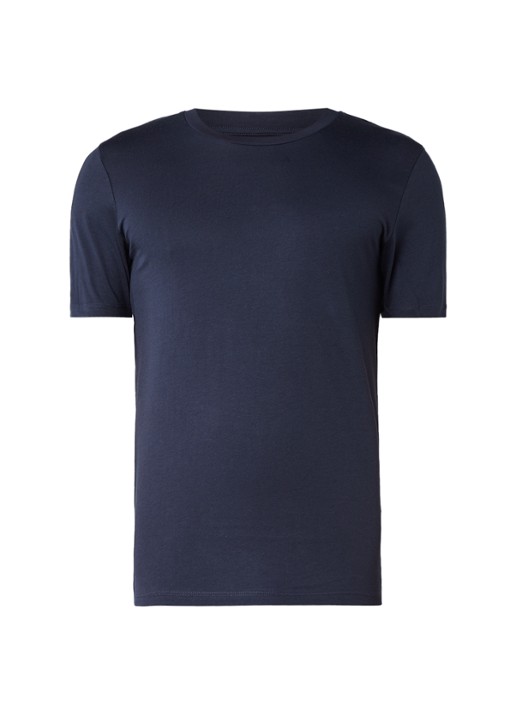 Selected Homme The Perfect T-shirt van Pima katoen - voorkant donkerblauw